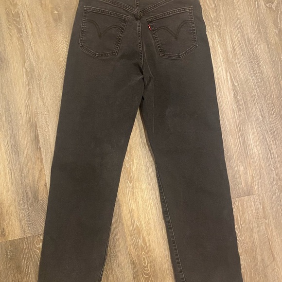 Levi's Ribcage Full Length Straight Leg Jeans Black - Picture 8 of 8